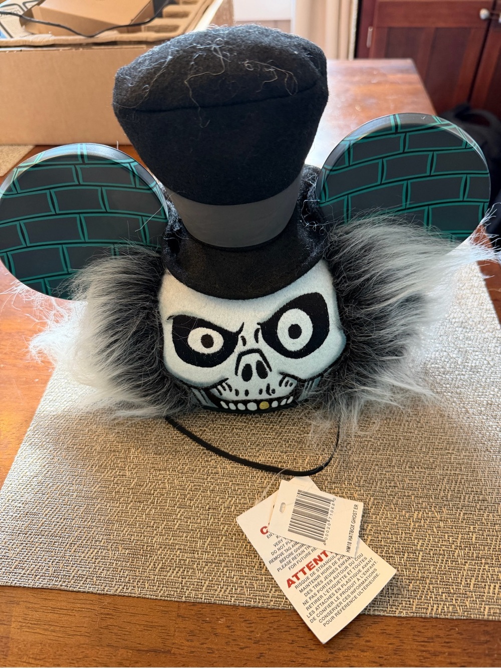 Disney Adult Mickey Mouse Ears‎ Hat - The Haunted Mansion Hatbox Ghost Halloween